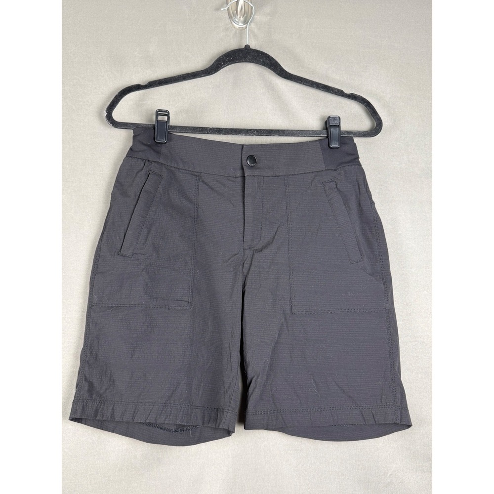 Athleta Trekkie North Shorts Women 4 Black Ripstop Hiking Stretch Outdoor